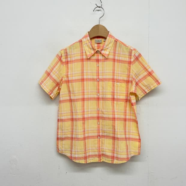 L.L.Bean 엘엘빈 옐로우 체크 반팔 셔츠
