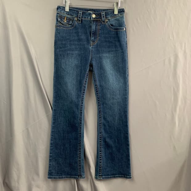 27인치 트루릴리전 로우 시트 스판 밴딩 부츠컷 데님 청바지