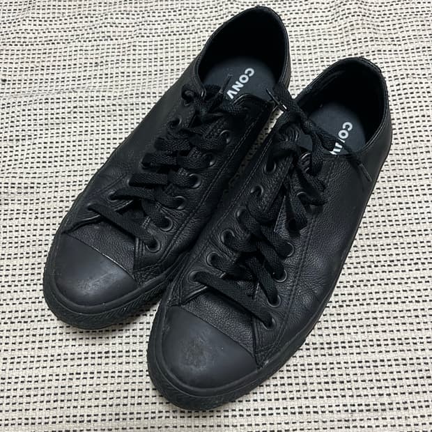 컨버스 올스타 블랙 레더 로우