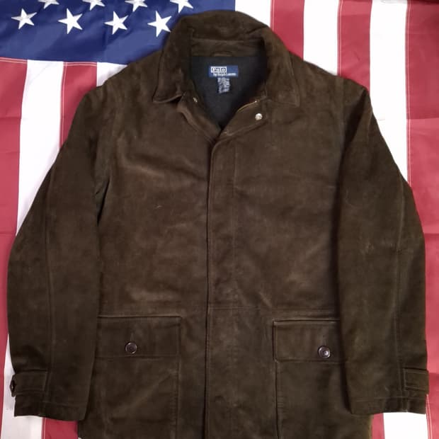 오리지날 랄프로렌폴로 브라운 리얼 스웨이드 자켓