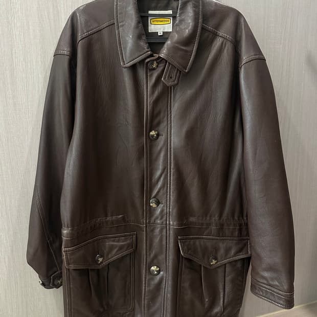 빈티지 양가죽 하프기장 자켓
