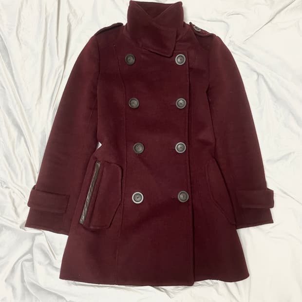 빈티지 모리걸 하구미 버건디 숏코트
