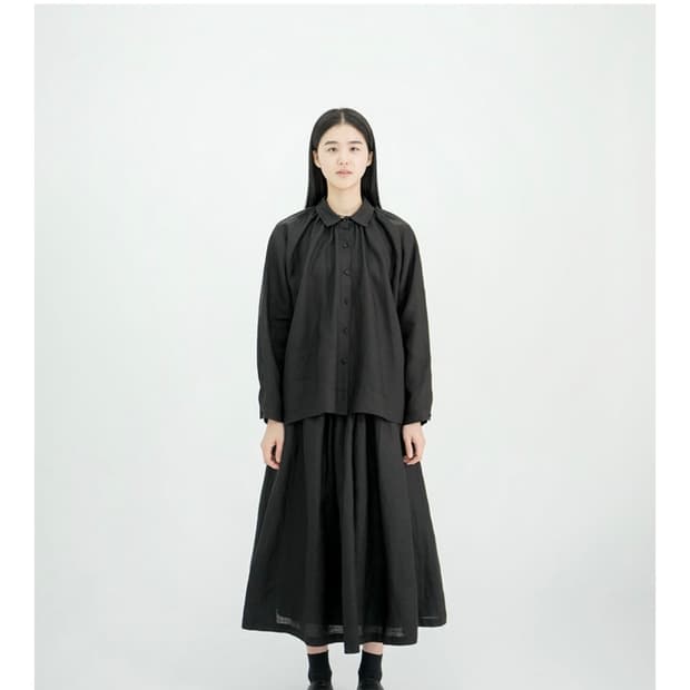 유노이아 mone 스커트 (린넨•블랙•s)