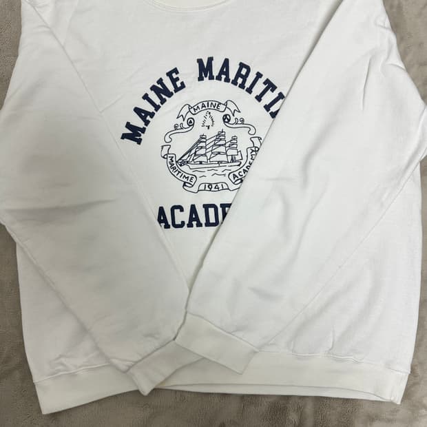 와일드 동키 화이트 맨투맨(기모)