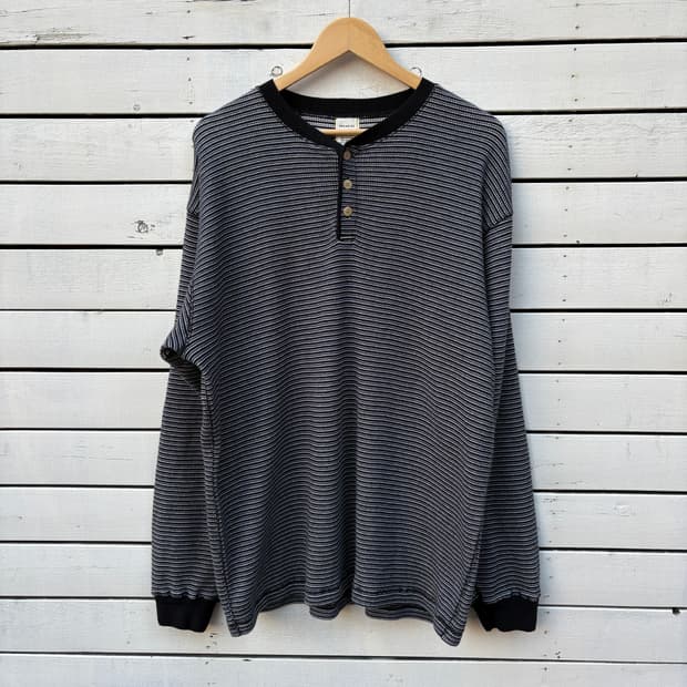 Khakis 카키스 와플 헨리넥 롱슬리브 티셔츠