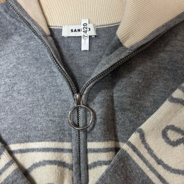 산드로 로고 집업 + 봄버 가디건 자켓 sandro