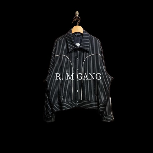 R.M GANG 클래식 핀 스트라이프 웨스턴 울 재킷