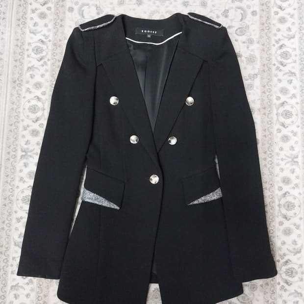 에고이스트 블랙 더블 은장 버튼 자켓 55