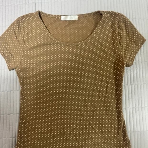 브라운 도트 반팔