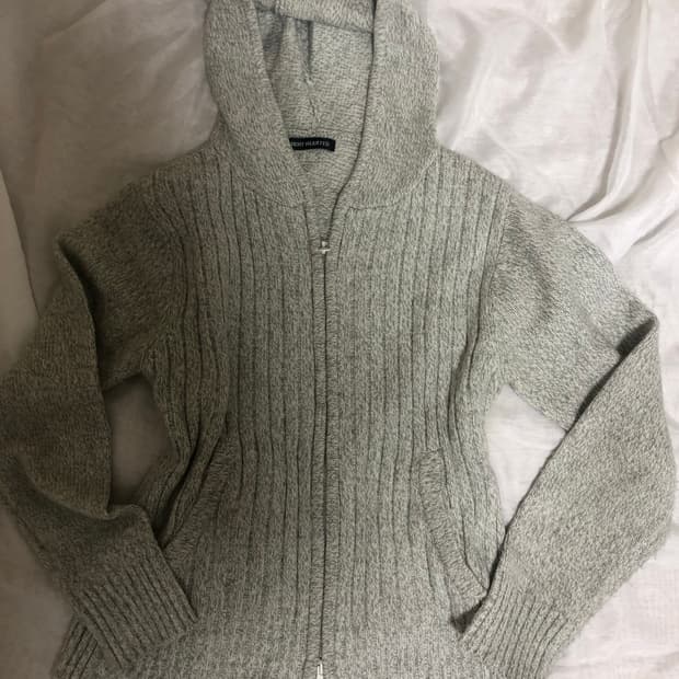 투웨이 니트 후드집업 일본 빈티지