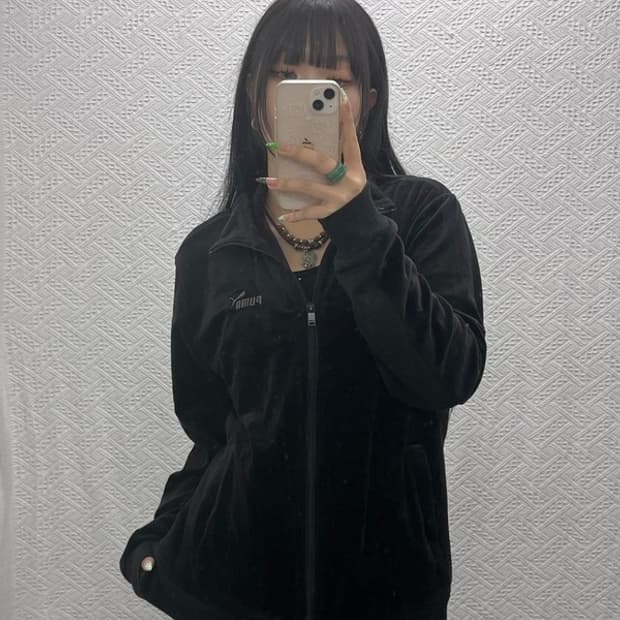 푸마 빈티지 웜셀 벨루어 러블리힙 벨벳 져지 집업 L C09203