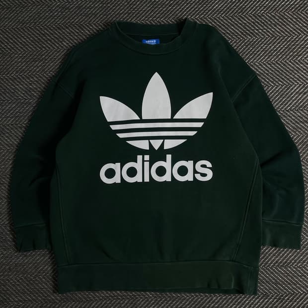 아디다스 트레포일 빅로고 박시핏 크루넥 스웻 셔츠 o 3501