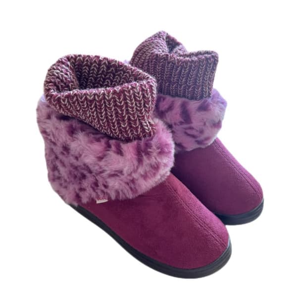 핑크 호피 갸루 레오파드 퍼 부츠 fur boots