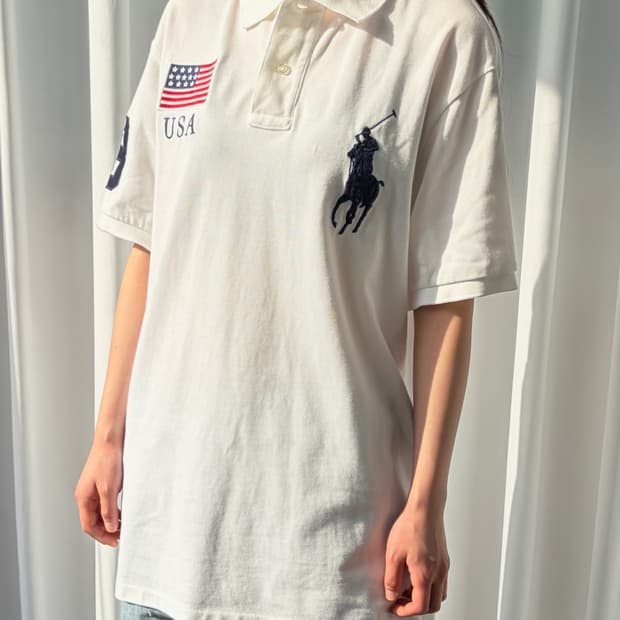 [L]폴로 랄프로렌 빅포니 치프키프 USA 성조기 카라 티셔츠