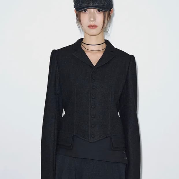 헬레네파리스 울 피티드 승마 재킷 블랙