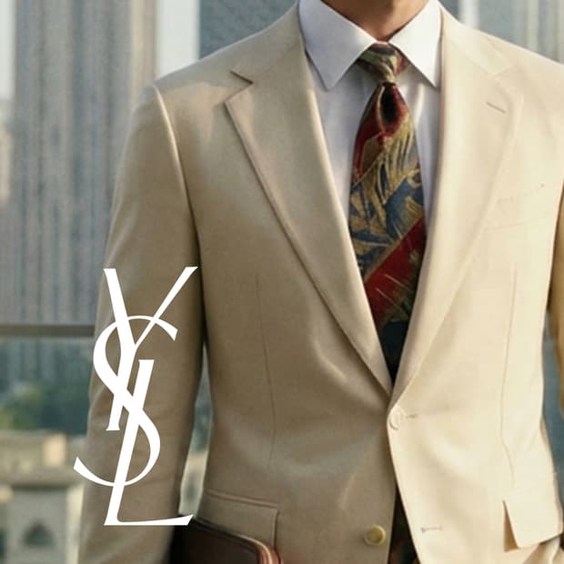 입생로랑 넥타이 골드 믹스 9.5cm A+등급 k2507
