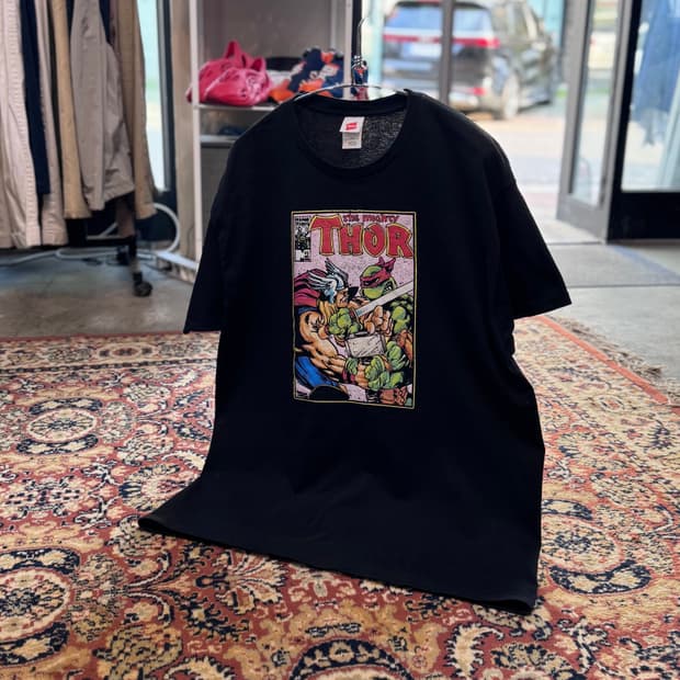 빈티지 토르 마블 카툰 애니 반팔 티 L 692