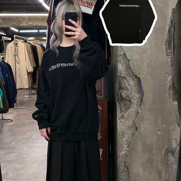 디스이즈네버댓 맨투맨 블랙 M  #csz3625