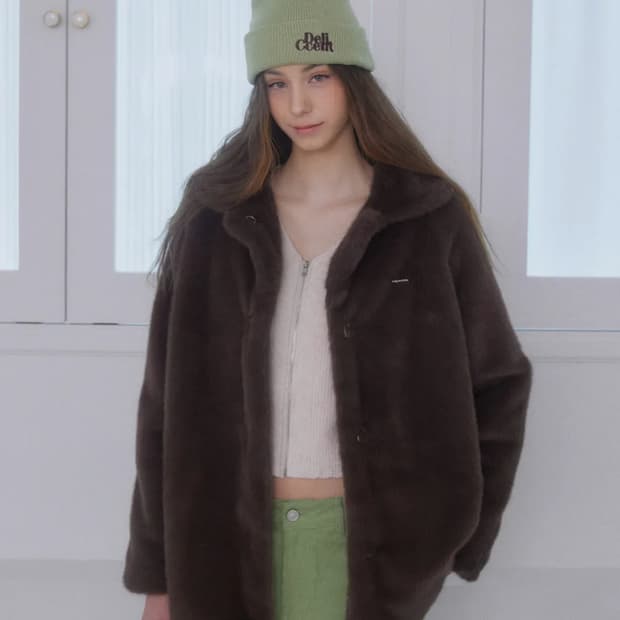 [새상품] 델리센트 시어링 퍼 코트