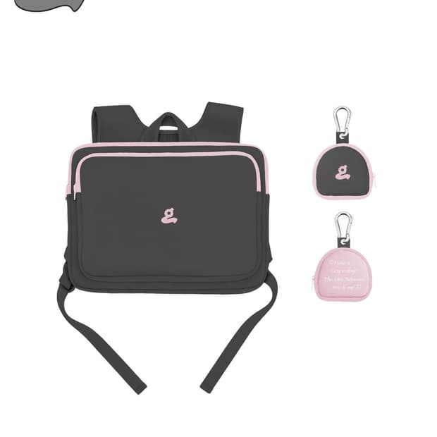 GRAPE - 그레이프 LAPTOPBAG+COINPOUCH 핑크그레이