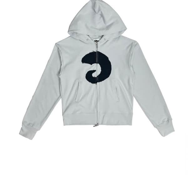 탄산마그네슘 혼 아플리케 후드집업 스카이블루