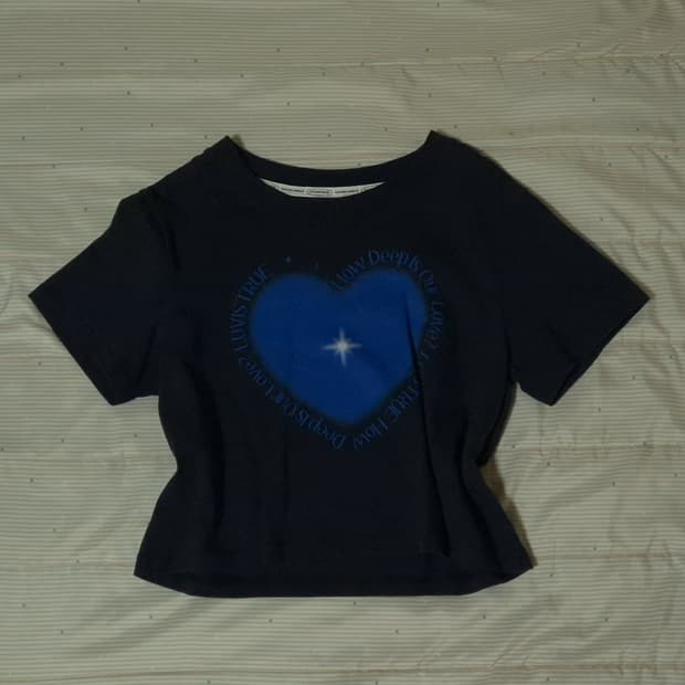 러브이즈트루 크롭 반팔티 