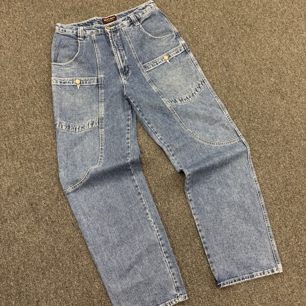 2L) Happy Hope 빈티지 올드스쿨 y2k 포켓 데님팬츠