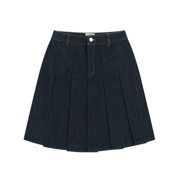 마리떼 프랑소와 저버 데님 플리츠 미디 스커트 s
