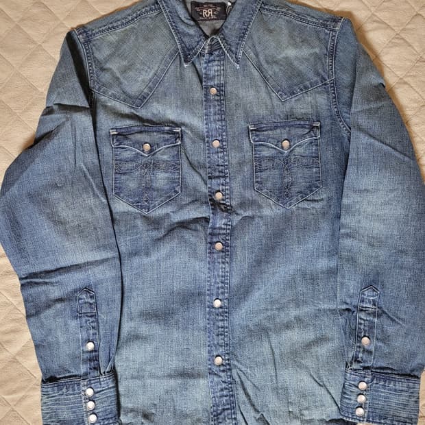 RRL 웨스턴 데님셔츠 다크워시 M