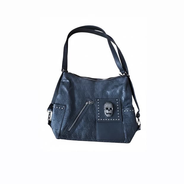 블랙 스컬 숄더백