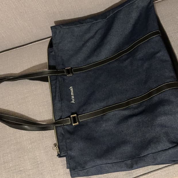 아비에무아 데님 토트백