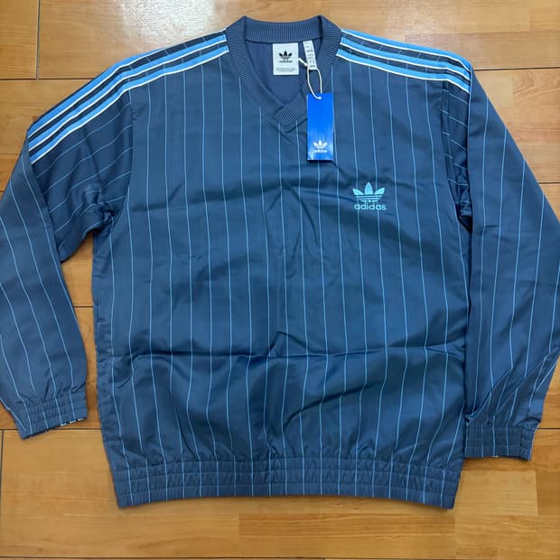 아디다스 오리지널스 핀 스트라이프 윈드브레이커 블루 L