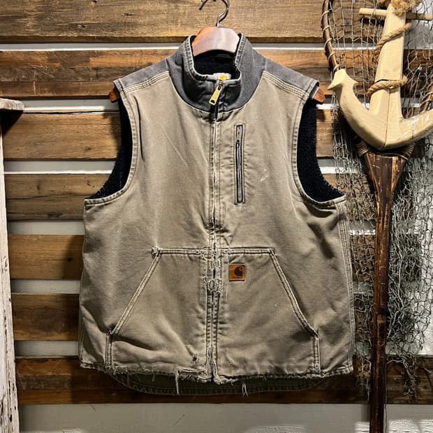 [M]칼하트 USA 쉐르파 라이닝 빈티지 워싱 워크 베스트