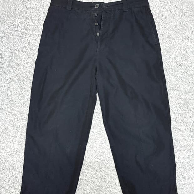 마르니 와이드 크롭 네이비 팬츠