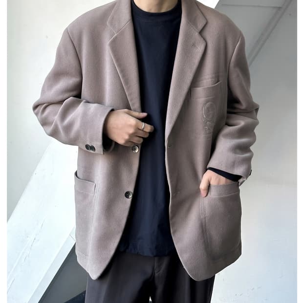 Micro boucle fabric over jacket