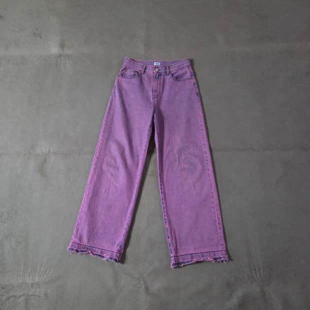 더일마 퍼플 와이드 데님 팬츠 M 30 남여공용