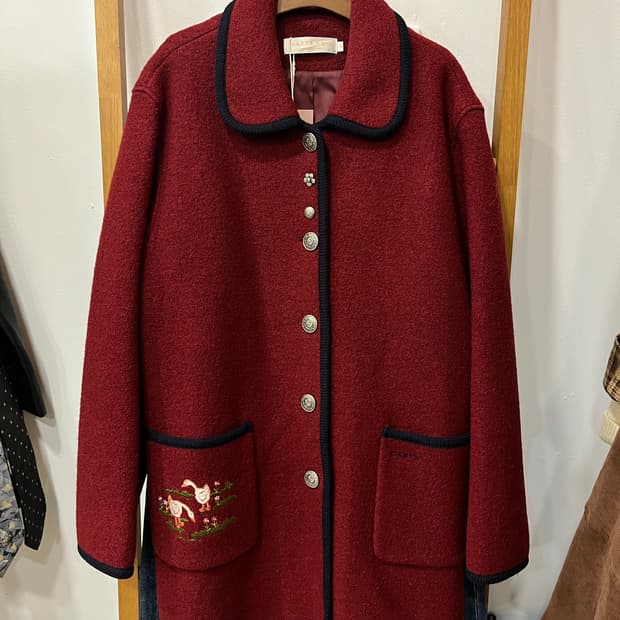 카르테니트 레드 울 자켓 자수 포인트