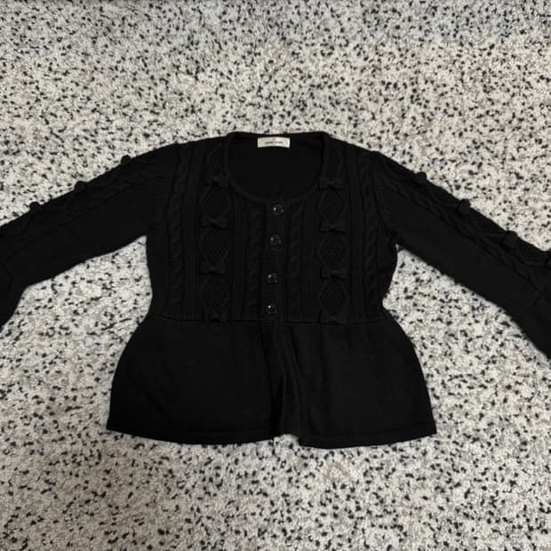 빈티지 리본 니트 블랙