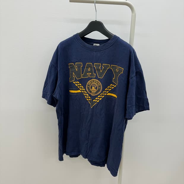 90s 소피 us navy 빈티지 티셔츠(스카치 프린팅)