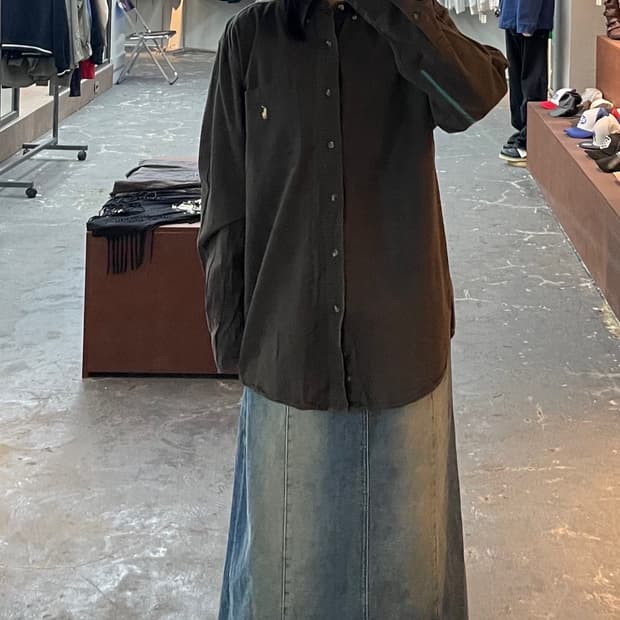 폴로 랄프로렌 브라운 솔리드 셔츠 H1108