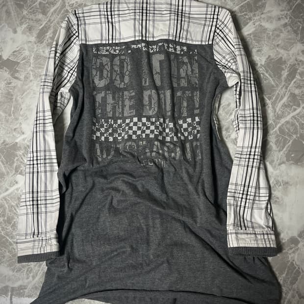 (Goddess)2way sleeve check shirts