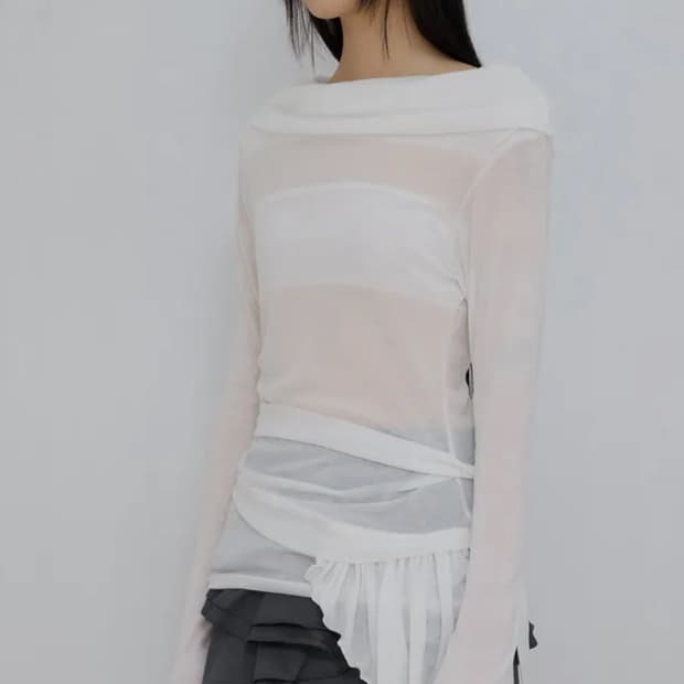 플레어업 프릴 오프숄더 화이트 