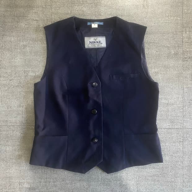 일본빈티지 Nikke 핀터깔y2k긱시크하이틴 베스트조끼자켓