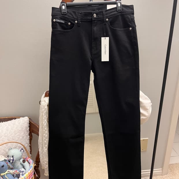 [미국 직배송/32*32] 캘빈클라인 하이스트레치 스트레이트 핏 블랙