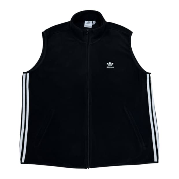 아디다스 빈티지 3S 삼선 플리스 베스트 조끼 블랙 2XL