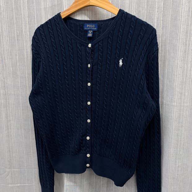 폴로 랄프로렌 네이비 케이블 가디건