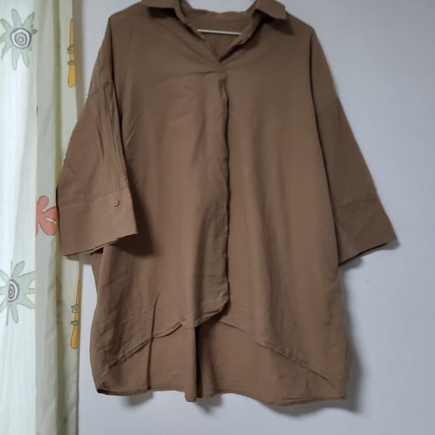 브라운 오버핏 셔츠 L사이즈
