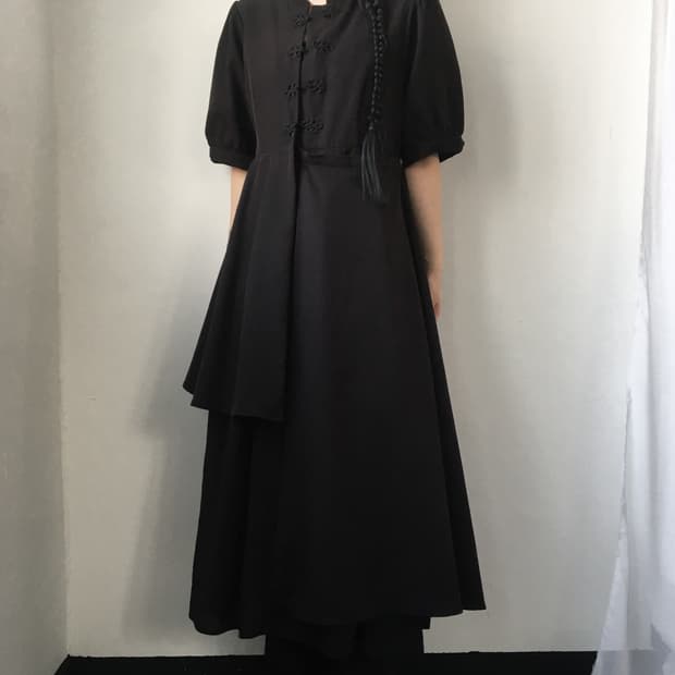 Wrap layered qipao onepiece