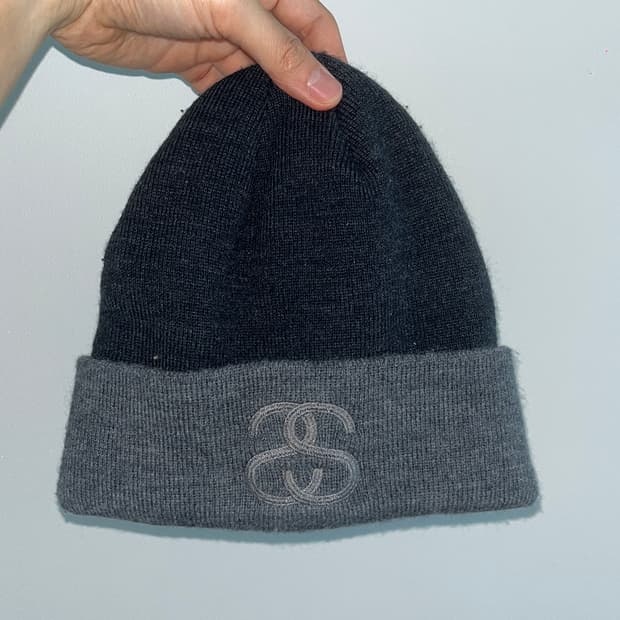 stussy 스투시 샤넬 더블 로고 투톤 비니 
