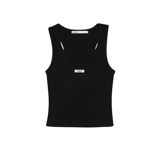 보헴서 BASIC SLEEVELESS CROP TOP, BLACK